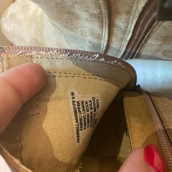 ANNE Klein "Akariella" Side Zip Lug Sole Ankle Boot Women New Taupe - Picture 7 of 11